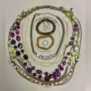 Vintage Style Jewelry Lot – Mixed Metals, Rhinestone, Boho & Statement Pieces